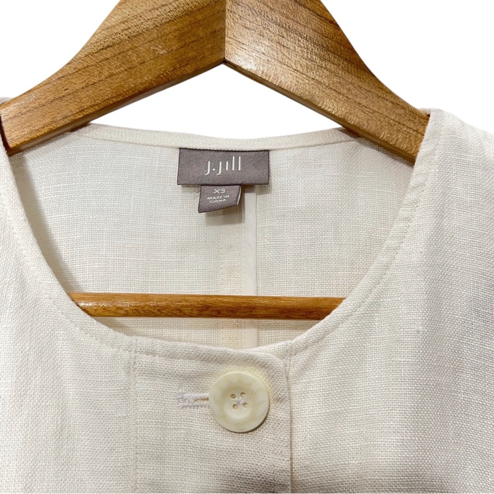 J Jill Linen Jacket Womens Size XS Button Front Business Casual Office Work - Picture 3 of 5